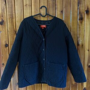 Joe Fresh Black Quilted Button Up Jacket